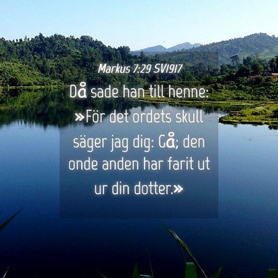 Picture 04 - Markus 7:29 SV1917 - Då sade han till henne: »För det ordets skull - Bible Verse Picture