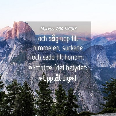 Picture 04 - Markus 7:34 SV1917 - och såg upp till himmelen, suckade och sade till - Bible Verse Picture