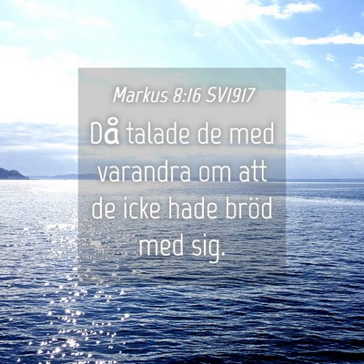 Picture 04 - Markus 8:16 SV1917 - Då talade de med varandra om att de icke hade - Bible Verse Picture