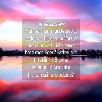Picture 04 - Markus 8:17 SV1917 - Men när han märkte detta, sade han till dem: - Bible Verse Picture