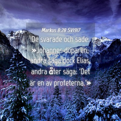 Picture 04 - Markus 8:28 SV1917 - De svarade och sade: »Johannes döparen; andra - Bible Verse Picture