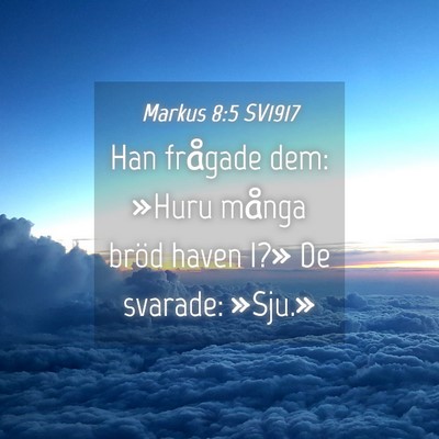 Picture 04 - Markus 8:5 SV1917 - Han frågade dem: »Huru många bröd haven I?» - Bible Verse Picture