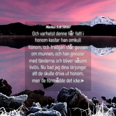 Picture 04 - Markus 9:18 SV1917 - Och varhelst denne får fatt i honom kastar han - Bible Verse Picture