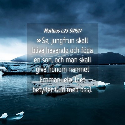Picture 04 - Matteus 1:23 SV1917 - »Se, jungfrun skall bliva havande och föda en - Bible Verse Picture