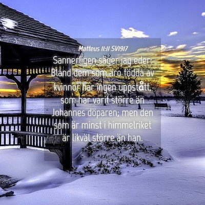 Picture 04 - Matteus 11:11 SV1917 - Sannerligen säger jag eder: Bland dem som äro - Bible Verse Picture