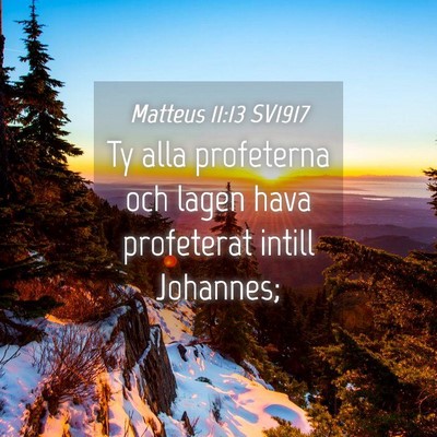 Picture 04 - Matteus 11:13 SV1917 - Ty alla profeterna och lagen hava profeterat - Bible Verse Picture