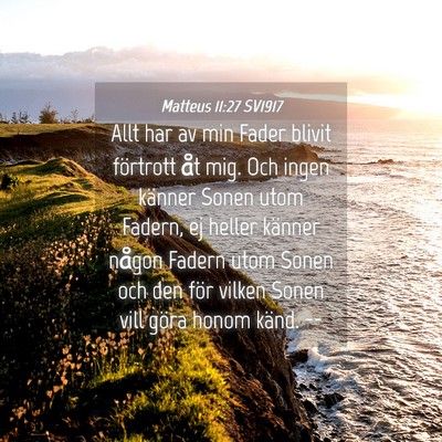 Picture 04 - Matteus 11:27 SV1917 - Allt har av min Fader blivit förtrott åt mig. - Bible Verse Picture