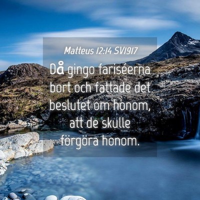 Picture 04 - Matteus 12:14 SV1917 - Då gingo fariséerna bort och fattade det - Bible Verse Picture