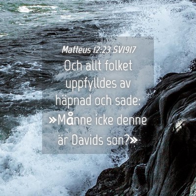 Picture 04 - Matteus 12:23 SV1917 - Och allt folket uppfylldes av häpnad och sade: - Bible Verse Picture