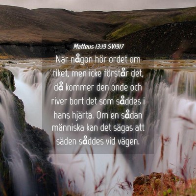 Picture 04 - Matteus 13:19 SV1917 - När någon hör ordet om riket, men icke - Bible Verse Picture