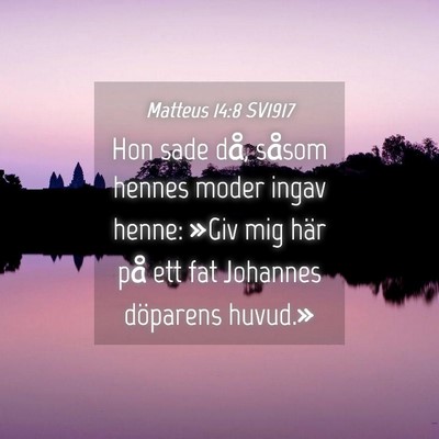 Picture 04 - Matteus 14:8 SV1917 - Hon sade då, såsom hennes moder ingav henne: - Bible Verse Picture