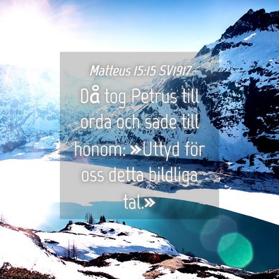 Picture 04 - Matteus 15:15 SV1917 - Då tog Petrus till orda och sade till honom: - Bible Verse Picture