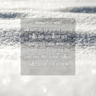 Picture 04 - Matteus 15:22 SV1917 - Då kom en kananeisk kvinna från det området - Bible Verse Picture