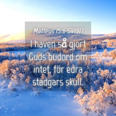Picture 04 - Matteus 15:6 SV1917 - I haven så gjort Guds budord om intet, för edra - Bible Verse Picture