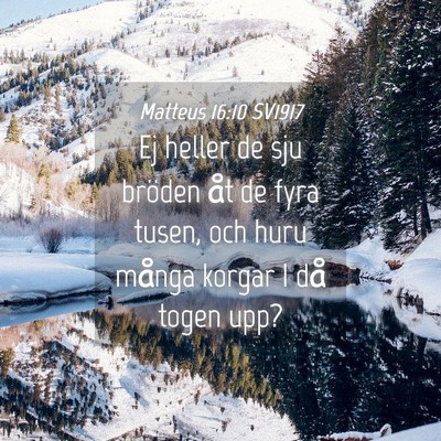 Picture 04 - Matteus 16:10 SV1917 - Ej heller de sju bröden åt de fyra tusen, och - Bible Verse Picture