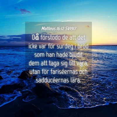Picture 04 - Matteus 16:12 SV1917 - Då förstodo de att det icke var för surdeg i - Bible Verse Picture