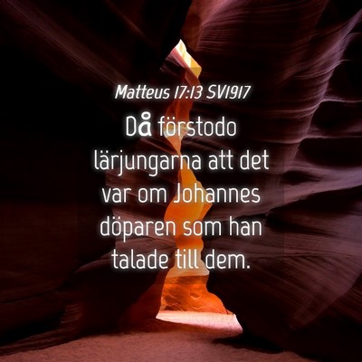 Picture 04 - Matteus 17:13 SV1917 - Då förstodo lärjungarna att det var om - Bible Verse Picture