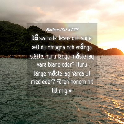 Picture 04 - Matteus 17:17 SV1917 - Då svarade Jesus och sade: »O du otrogna och - Bible Verse Picture