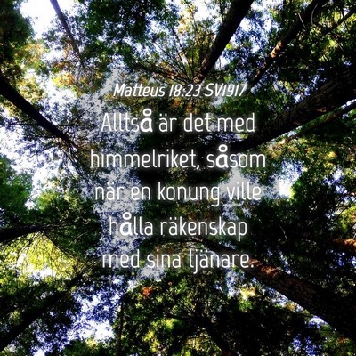 Picture 04 - Matteus 18:23 SV1917 - Alltså är det med himmelriket, såsom när en - Bible Verse Picture