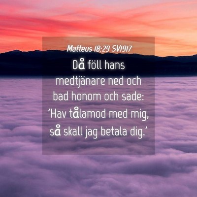 Picture 04 - Matteus 18:29 SV1917 - Då föll hans medtjänare ned och bad honom och - Bible Verse Picture