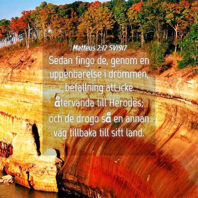 Picture 04 - Matteus 2:12 SV1917 - Sedan fingo de, genom en uppenbarelse i drömmen, - Bible Verse Picture
