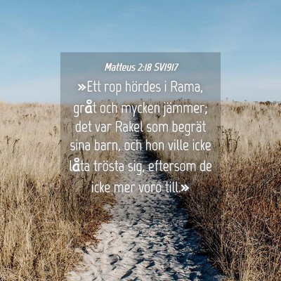 Picture 04 - Matteus 2:18 SV1917 - »Ett rop hördes i Rama, gråt och mycken - Bible Verse Picture