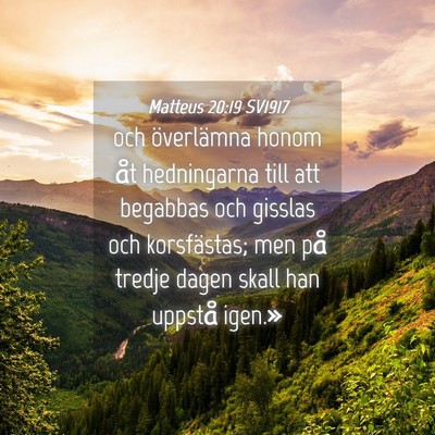 Picture 04 - Matteus 20:19 SV1917 - och överlämna honom åt hedningarna till att - Bible Verse Picture