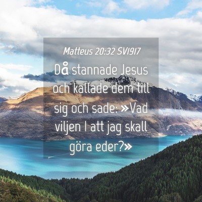 Picture 04 - Matteus 20:32 SV1917 - Då stannade Jesus och kallade dem till sig och - Bible Verse Picture