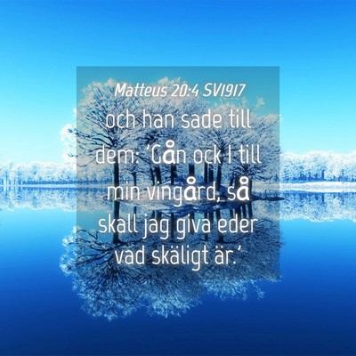 Picture 04 - Matteus 20:4 SV1917 - och han sade till dem: 'Gån ock I till min - Bible Verse Picture