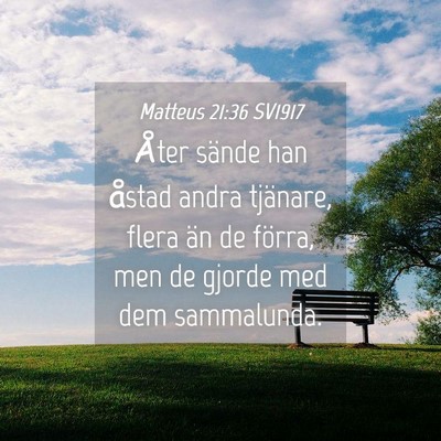 Picture 04 - Matteus 21:36 SV1917 - Åter sände han åstad andra tjänare, flera än - Bible Verse Picture