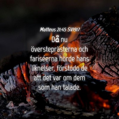 Picture 04 - Matteus 21:45 SV1917 - Då nu översteprästerna och fariséerna hörde - Bible Verse Picture