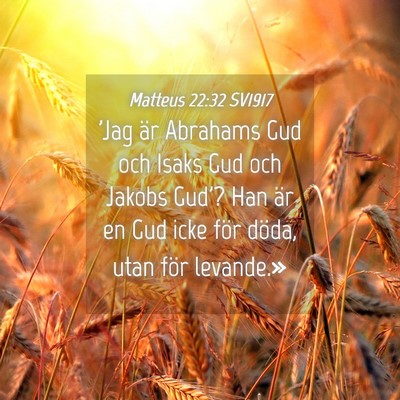 Picture 04 - Matteus 22:32 SV1917 - 'Jag är Abrahams Gud och Isaks Gud och Jakobs - Bible Verse Picture