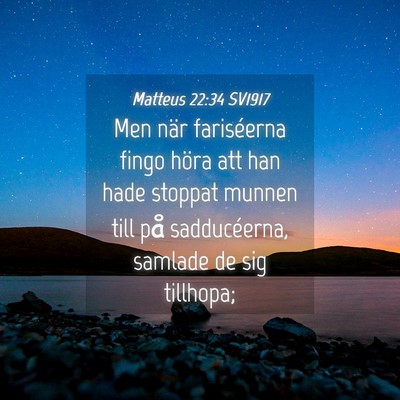 Picture 04 - Matteus 22:34 SV1917 - Men när fariséerna fingo höra att han hade - Bible Verse Picture