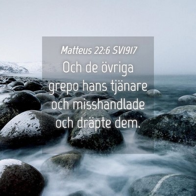 Picture 04 - Matteus 22:6 SV1917 - Och de övriga grepo hans tjänare och - Bible Verse Picture