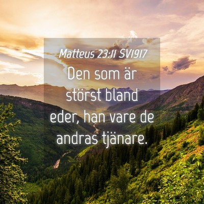 Picture 04 - Matteus 23:11 SV1917 - Den som är störst bland eder, han vare de - Bible Verse Picture