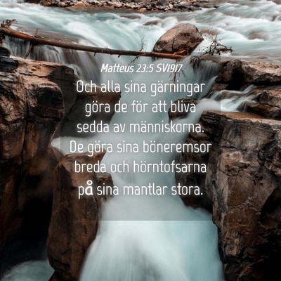 Picture 04 - Matteus 23:5 SV1917 - Och alla sina gärningar göra de för att bliva - Bible Verse Picture
