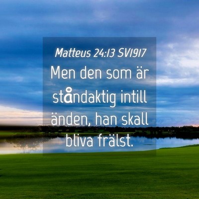 Picture 04 - Matteus 24:13 SV1917 - Men den som är ståndaktig intill änden, han - Bible Verse Picture