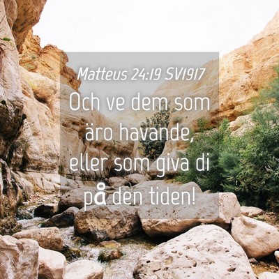 Picture 04 - Matteus 24:19 SV1917 - Och ve dem som äro havande, eller som giva di - Bible Verse Picture