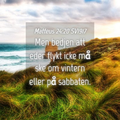 Picture 04 - Matteus 24:20 SV1917 - Men bedjen att eder flykt icke må ske om vintern - Bible Verse Picture