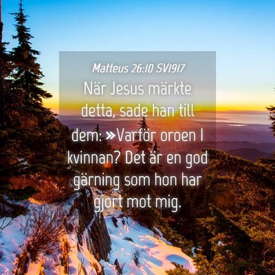 Picture 04 - Matteus 26:10 SV1917 - När Jesus märkte detta, sade han till dem: - Bible Verse Picture