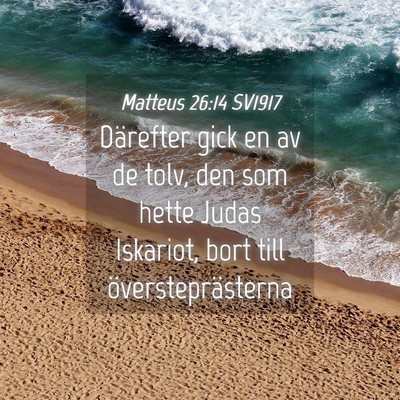 Picture 04 - Matteus 26:14 SV1917 - Därefter gick en av de tolv, den som hette Judas - Bible Verse Picture