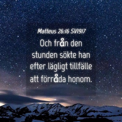 Picture 04 - Matteus 26:16 SV1917 - Och från den stunden sökte han efter lägligt - Bible Verse Picture
