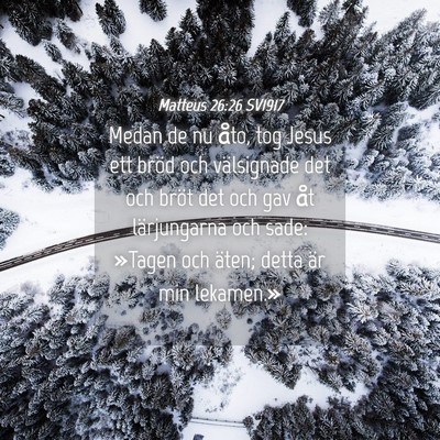 Picture 04 - Matteus 26:26 SV1917 - Medan de nu åto, tog Jesus ett bröd och - Bible Verse Picture