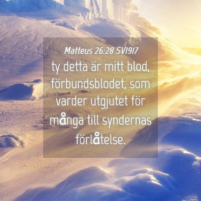 Picture 04 - Matteus 26:28 SV1917 - ty detta är mitt blod, förbundsblodet, som - Bible Verse Picture