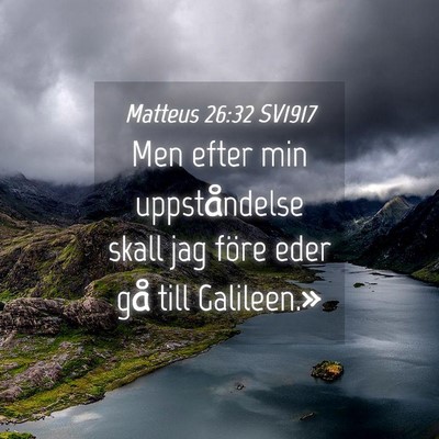Picture 04 - Matteus 26:32 SV1917 - Men efter min uppståndelse skall jag före eder - Bible Verse Picture