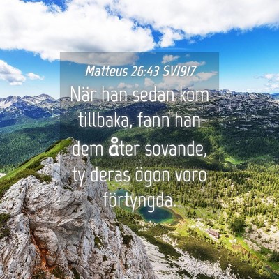 Picture 04 - Matteus 26:43 SV1917 - När han sedan kom tillbaka, fann han dem åter - Bible Verse Picture