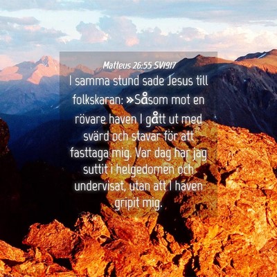 Picture 04 - Matteus 26:55 SV1917 - I samma stund sade Jesus till folkskaran: - Bible Verse Picture