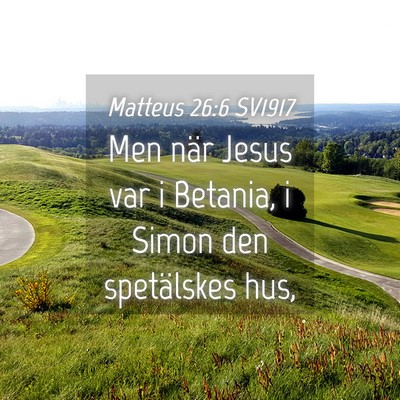 Picture 04 - Matteus 26:6 SV1917 - Men när Jesus var i Betania, i Simon den - Bible Verse Picture
