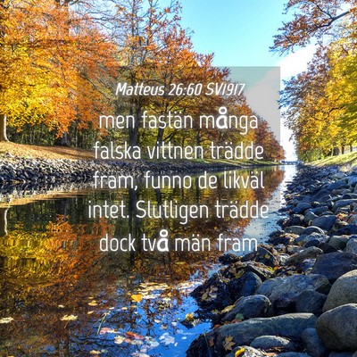 Picture 04 - Matteus 26:60 SV1917 - men fastän många falska vittnen trädde fram, - Bible Verse Picture