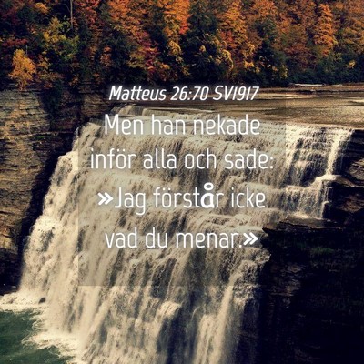 Picture 04 - Matteus 26:70 SV1917 - Men han nekade inför alla och sade: »Jag - Bible Verse Picture